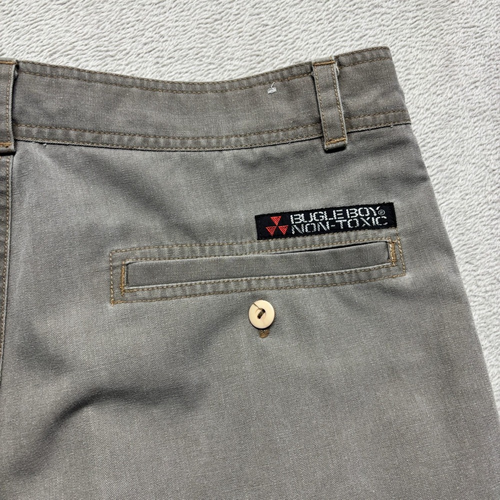 VTG Bugle Boy Non-Toxic Mens 32x30 Pleated Canvas Cargo Pants 90s Y2K Skater - Picture 3 of 8